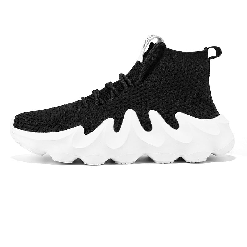 Cross-border new large size men's shoes lightweight breathable socks shoes men's volcano shoes sports casual shoes men's Korean style trendy shoes
