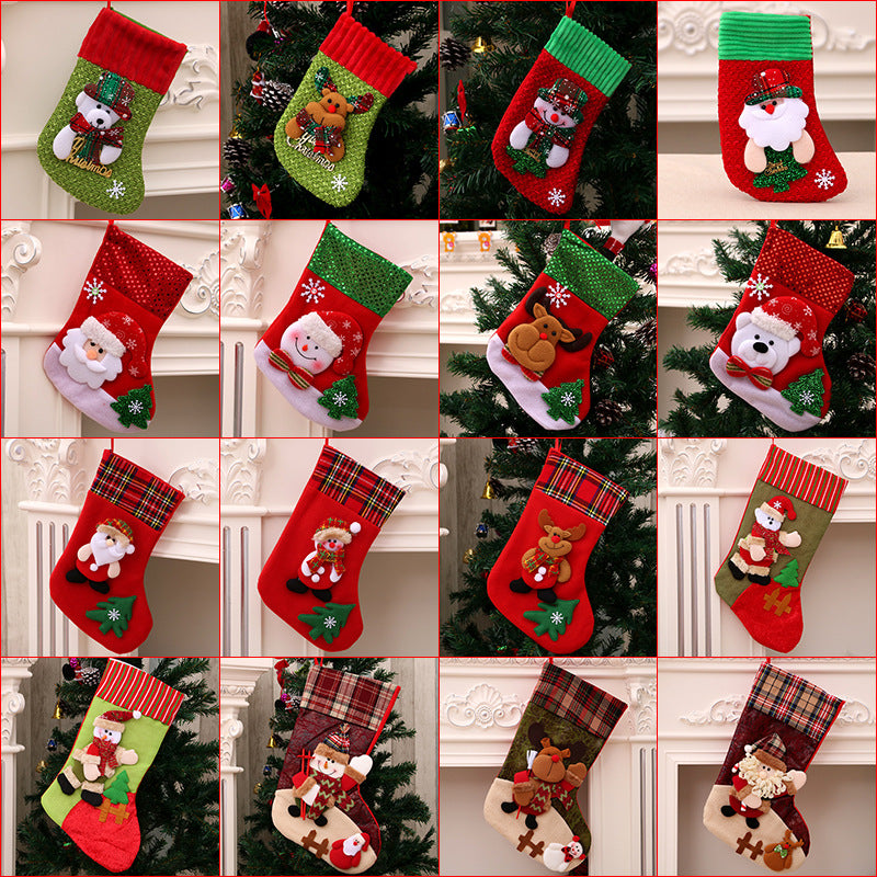 Christmas decorations Santa Claus small socks Christmas tree pendants Christmas stockings gift bags Christmas bags