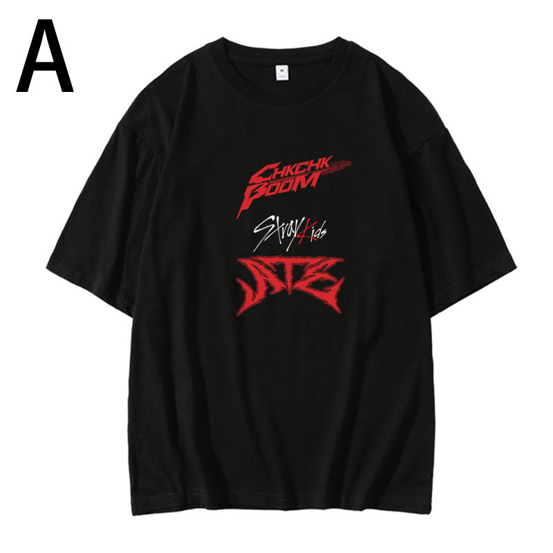 StrayKids2024 concert ATE ChkChkBoom Huang Xuanchen and Li Longfu same loose short-sleeved T-shirt
