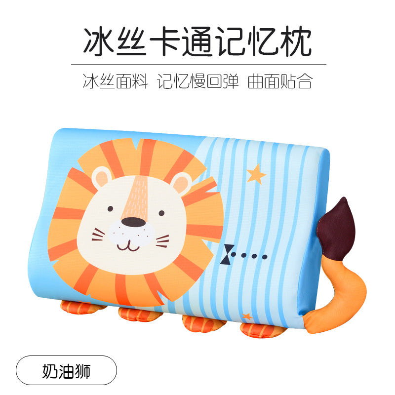 Children's pillow summer breathable children's ice silk cooling pillow kindergarten nap neck memory pillow summer student pillow