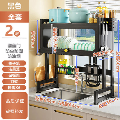 Cabinet door sink rack countertop bowl and plate storage storage with kitchen multi-function dish rack dish rack drain rack