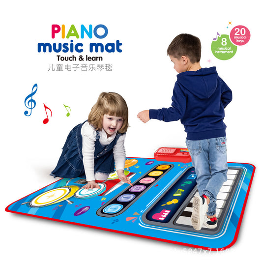 Cross-border hot selling children's two-in-one multifunctional jazz drum electronic music blanket interest cultivation parent-child interactive toys