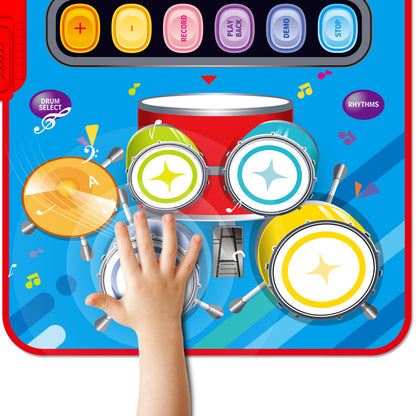 Cross-border hot selling children's two-in-one multifunctional jazz drum electronic music blanket interest cultivation parent-child interactive toys