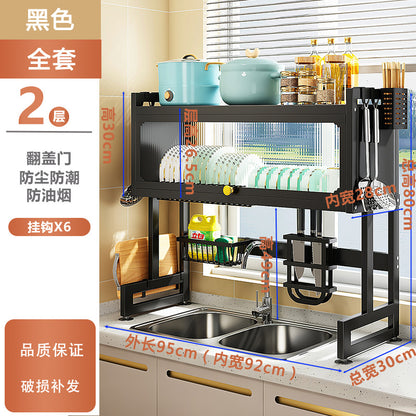 Cabinet door sink rack countertop bowl and plate storage storage with kitchen multi-function dish rack dish rack drain rack