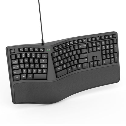 k9 cross-border new wired keyboard ergonomic office silent keyboard comes with arc palm rest factory direct supply