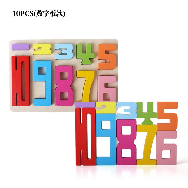 Wooden digital building blocks stacking high creative three-dimensional digital calculation Montessori early education kindergarten enlightenment toys wholesale