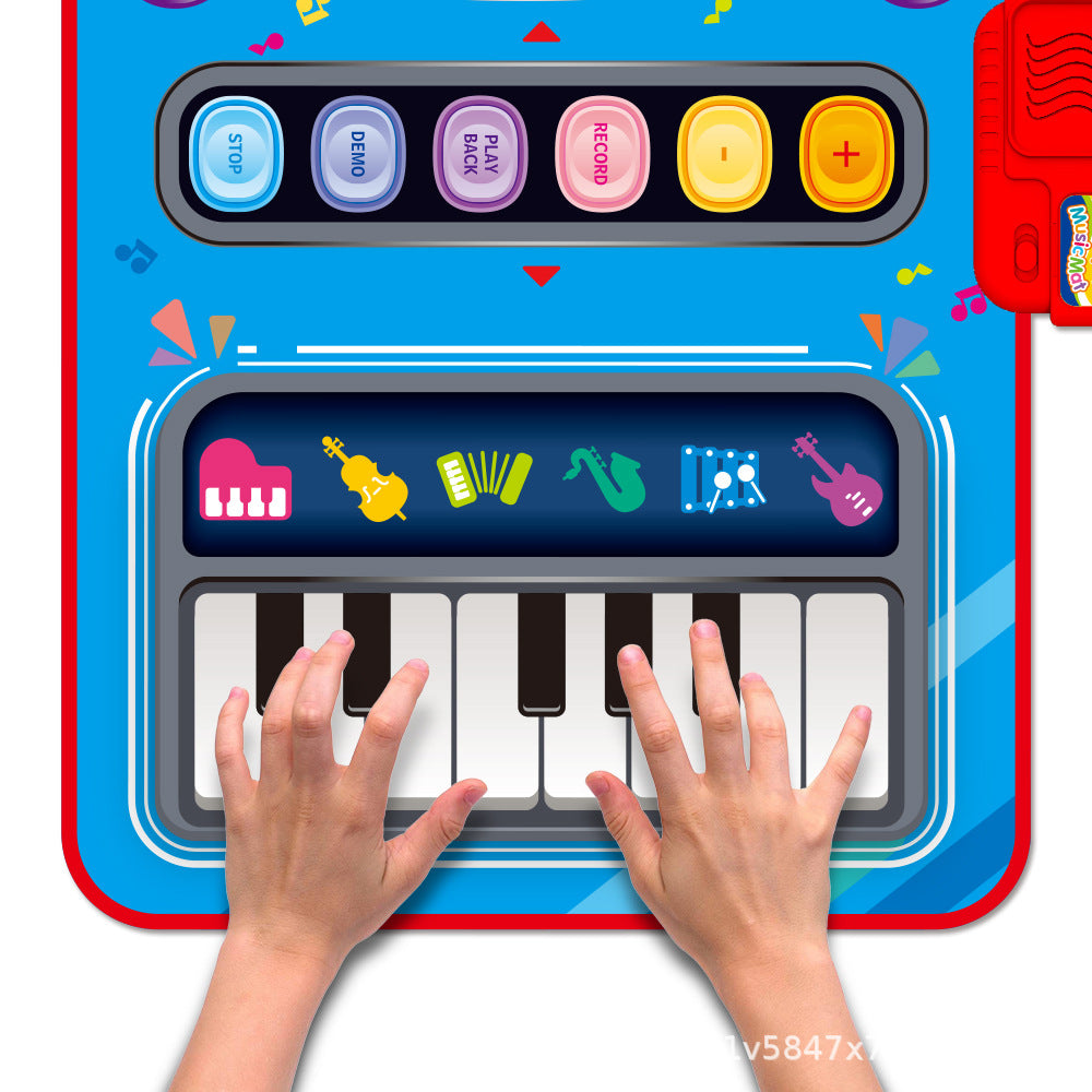 Cross-border hot selling children's two-in-one multifunctional jazz drum electronic music blanket interest cultivation parent-child interactive toys