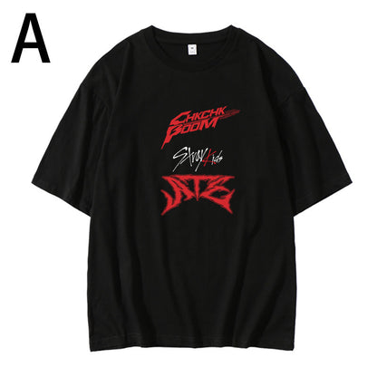 StrayKids2024 concert ATE ChkChkBoom Huang Xuanchen and Li Longfu same loose short-sleeved T-shirt