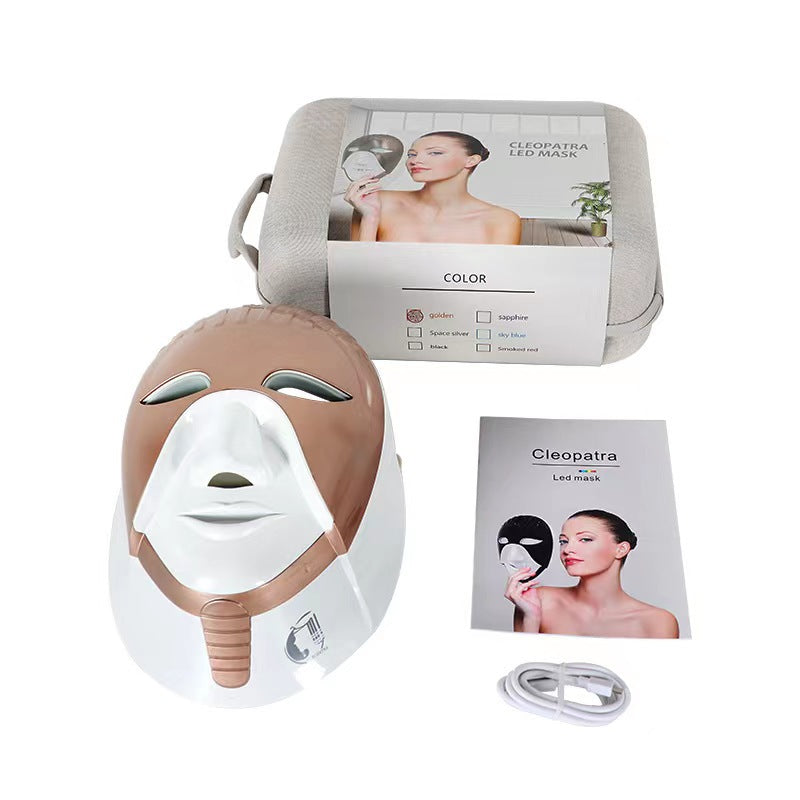 Cleopatra beauty mask LED touch seven-color light skin rejuvenation beauty instrument photon face acne mask instrument