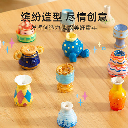 Xiaoling toys children's pottery machine handmade electric clay turntable educational fun free baking clay sculpture diy production