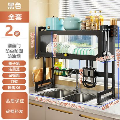 Cabinet door sink rack countertop bowl and plate storage storage with kitchen multi-function dish rack dish rack drain rack