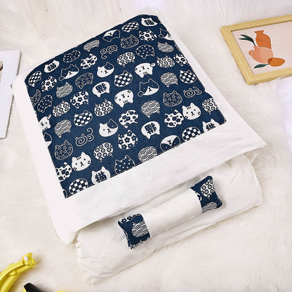 Cat bed factory direct sales cat mat winter warm pet quilt removable and washable Japanese cat sleeping bag